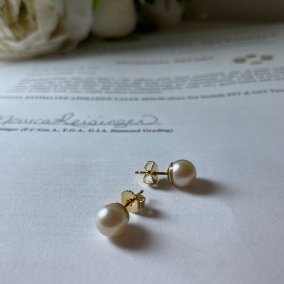 🌟HP🌟 14K Saltwater Cultured Pearls | 8.20mm APPRAISED - Picture 12 of 14